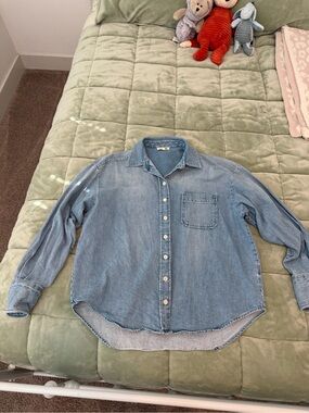 Djerf Avenue Denim Shirt Washed Blue